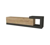 Mueble tv de pared de diseño moderno 150 x 30 x 39 cm efecto roble antracita 03_0007800