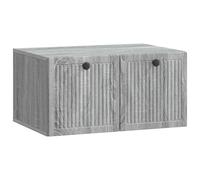 Mueble TV de pared gris Sonoma 59,5 x 41 x 30 cm | madera de ingeniería, 2 puertas de 90°, montaje en pared, diseño moderno, amplio espacio