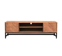 Mueble TV en acacia y metal negro STICK