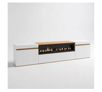 Mueble tv kavos chimenea blanco - roble arena 203 x 45 x 34,6 cm