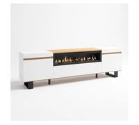 Mueble tv kavos up chimenea blanco - roble arena 230 x 57 x 34,6 cm