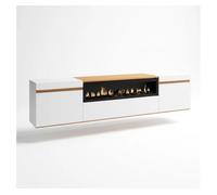Mueble tv kavos wall chimenea blanco - roble arena 203 x 45 x 34,6 cm