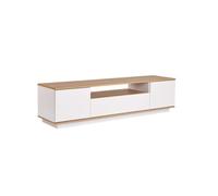 Mueble tv melanie y blanco y natural y madera para hogar moderno mueble de almacenaje - homekit