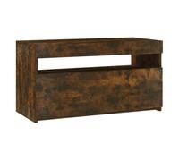 Mueble tv - mesa de tv con luces led roble ahumado 75x35x40 cm