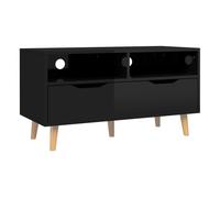 Mueble tv - mesa de tv madera de ingeniería negro brillo 90x40x48,5 cm