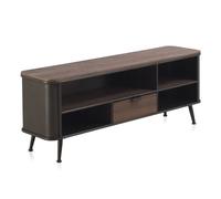 Mueble tv metalico con encimera y 1 cajon de madera