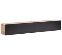 Mueble TV minimalista montado en la pared unidad de almacenaje gabinete de melamina tablero de partículas negro y marrón Gladstone