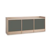 Mueble tv moscú 3 puertas, color roble/gris, 139 cm (ancho) 40 cm (profundo) 54 cm (altura)