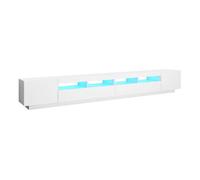 Mueble tv multimedia estantería para televisión buffet para televisión comedor salón dormitorio con luces led 300 x 35 x 40 cm blanco 02_0026593