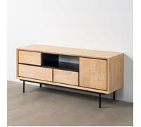 Mueble Tv Natural-Negro Madera-Metal 148 X 40 X 62 cm