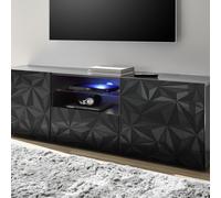 Mueble TV PRISMA con 2 puertas y 1 cajón, color negro