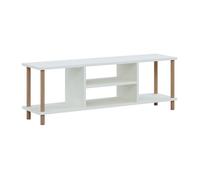 [en.casa] Mueble TV Mesa de Televisión con 2 Compartimientos SalónDormitorio Aglomerado/Madera de Haya 43 x 120 x 29 cm Blanco