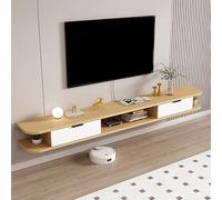 Mueble tv suspendido, Mueble tv flotante, mueble tv salon fijado a la pared, Centro de consola multimedia de entretenimiento, Gran armario de almacenamiento for oficina en casa(Natural,160cm/63in)