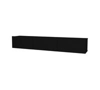 [en.casa] Mueble TV Suspendido Mesa TV Flotante con 3 Compartimientos Puertas Abatibles Aglomerado 180 x 31 x 30 cm - Negro