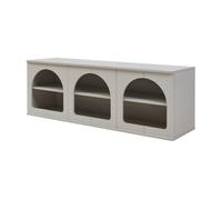 [en.casa] Mueble de TV Trorhun con 6 Compartimentos Mueble de Salón con Diseño Arqueado Mesa de Tele con Tablero Rectangular Aglomerado MDF 140 x 38 x 48 cm - Gris