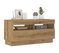 Mueble TV vidaXL Luces LED Madera Roble Artisan Soporte TV Consola HiFi 80x35x40 cm