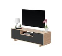 Habitdesign Modulo TV, Mueble de Salon, Juego de Muebles, Modelo Zaira, Acabado en Roble Canadian y Gris Antracita, Medidas: 150 cm (Ancho) x 46 cm (Alto) 41 cm (Fondo)