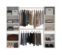 Mueble vestidor abierto cloe en color blanco mate 200x200x50 cm