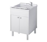 Mueble y lavadero de PVC color blanco 60x50 cm mod. Garden