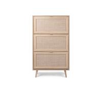 Mueble zapatero 3 puertas 70 cm - impresión efecto ratán