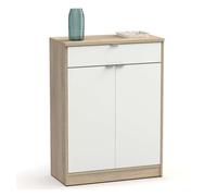 Mueble zapatero berlín color blanco brillo y cambrian 101x75x36 cm