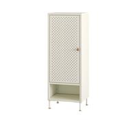 Mueble zapatero coleraine con 1 puerta y estante metal 115x43x35cm - blanco crema [en.casa]