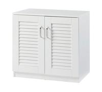 [en.casa] Mueble Zapatero Løten Armario con 3 Compartimentos para 6 Pares de Calzados Puertas de Rejilla Buena Ventilación 62 x 63 x 36 cm - Blanco