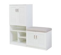 Mueble zapatero løten 4 compartimentos para 17 pares 120x120x37 cm - blanco [en.casa]