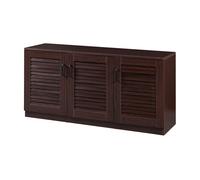 [en.casa] Mueble Zapatero Løten Armario con 6 Compartimentos para 12 Pares de Calzados Puertas de Rejilla Buena Ventilación 62 x 125 x 36 cm - Efecto Wengué