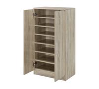 Mueble zapatero notribontaa con estantes y puertas 108x55x35cm roble [en.casa]