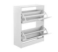 Mueble zapatero sykkylven con 2 puertas aglomerado 63 x 24 x 81cm - blanco [en.casa]