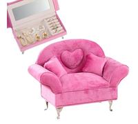 Muebles a Escala 1/6 Compartimento para joyero Que se Puede Abrir en Forma de sofá Muebles a Escala 1/6 Sofá de muñeca de Terciopelo a Prueba de Polvo con Tapa Joyeros Estilo 2