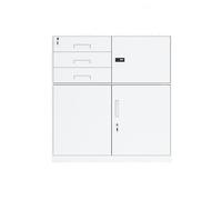Muebles Archivador de hierro, gabinete corto de almacenamiento de datos for oficina, librería for balcón, gabinete de almacenamiento con cerradura, gabinete pequeño Soporte para impresora(Blanco)