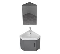 Muebles Baño con Lavabo y Grifo Muebles Lavabo Flotante con Espejo y Desagüe, Muebles de Baño Esquinero para Espacios Pequeños, Apartamento(45cm(18''))