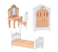 Muebles Casa Muñecas Plástico 1:12, Marrón, Style to 3 | plástico , simulación, armario - tocador - cama, fregaro, refrigerador, mesa, olla, para exhibición, para regalo