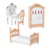 Muebles Casa Muñecas Plástico 1:12, Marrón, Style to 4 | plástico , simulación, armario - tocador - cama, fregaro, refrigerador, mesa, olla, para exhibición, para regalo
