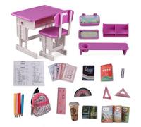 Muebles Casa Muñecas, Set Estudio, Morado | s en miniatura, Accesorios para juego, Montaje espacio, Para constructores maquetas