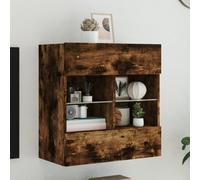 Muebles, centros de entretenimiento y soportes de TV, armario de pared para TV con luces LED, roble ahumado, 58,5 x 30 x 60,5 cm