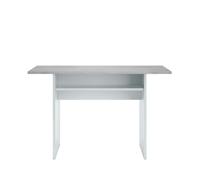 Muebles cocina blancos y gris moderno (3 armarios + carrito microondas + mesa plegable)
