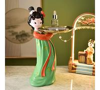 Muebles Crafts Creative Han y Tang Dynasty Bandeja para Mujeres Home Sala de Estar de Escritorio Sundries Bandeja de Frutas Decoración de la Sala de Estar de la Sala de Estar (Tipo: A)