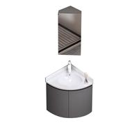 Muebles de Baño Esquinero con Lavabo Cerámico de Grifo Muebles Lavabo Suspendido e Armario con Espejo para Espacios Pequeños, Aseo, Apartamento(Gray,45cm(18''))