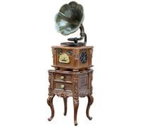 Muebles de casa de muñecas en Miniatura, minifonógrafo Vintage con 3 Canciones y Mueble, Accesorios Retro para casa de muñecas en Miniatura para decoración de Escritorio, Accesorios en