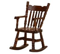 Muebles de casa de muñecas, Mecedora de Madera para muñecas, Muebles a Escala 1:12, mecedoras Vintage de Color Nogal, Mini para Accesorios de casa de, decoración de Sala de Estar