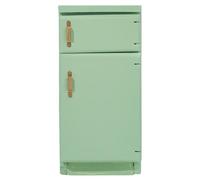 Muebles de casa de muñecas, refrigerador de juguete de madera a escala 1/12, color verde, estilo retro, casa de muñecas, cocina, miniatura, delicada, decoración de modelo de nevera, accesorio realista