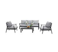 Muebles de exterior jardín terraza oropesa 4 piezas estilo contemporáneo color gris