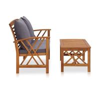 Muebles de jardín 2 piezas con cojines madera maciza de acacia vidaxl