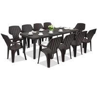 Muebles de jardín Bergen/Alta para 10 personas Bica marrón