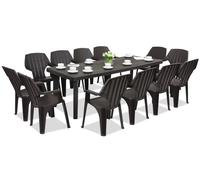 Muebles de jardín Bergen/Alta para 12 personas Bica marrón