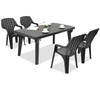 Muebles de jardín Bergen/Alta para 4 personas Bica antracita