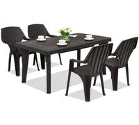 Muebles de jardín Bergen/Alta para 4 personas Bica marrón